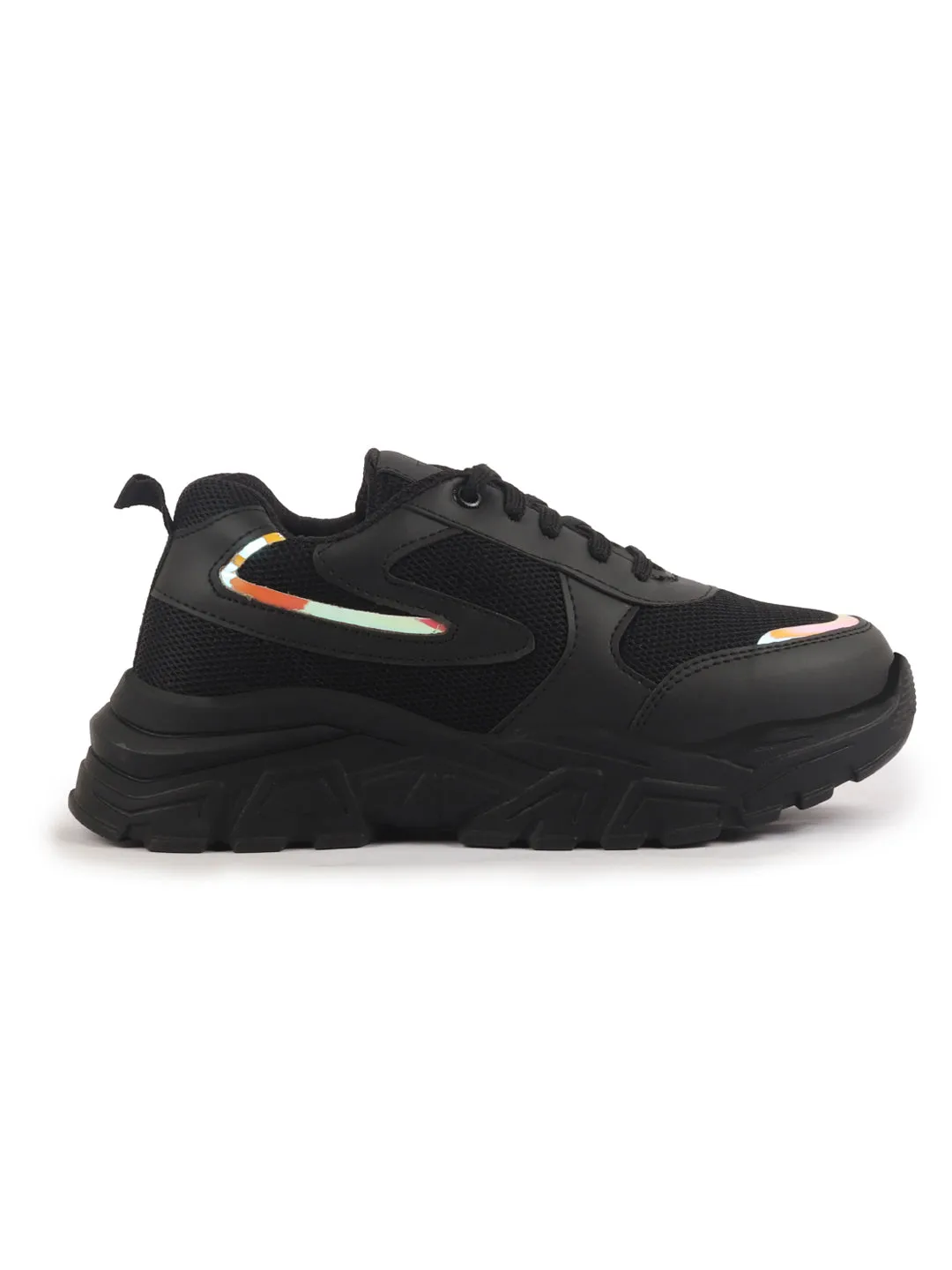 Women Breathable Chunky Sneakers Memory Cushioned Footbed Insole Comfortable Lace-Up Shoes Step In Sneakers