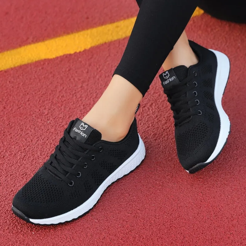 Composite Sneakers For Women Women Casual Shoes Fashion Breathable Walking Mesh Lace Up