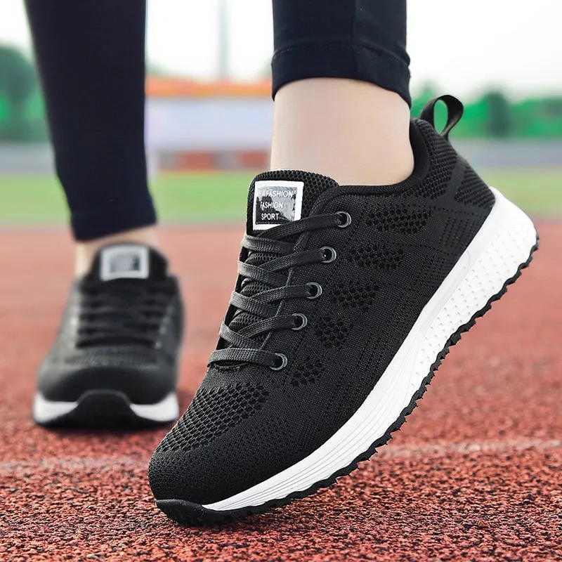 Women Casual Shoes Fashion Breathable Walking Mesh Lace Up Best Nurse Sneakers