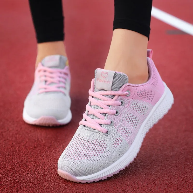 Prince Sneakers Women Casual Shoes Fashion Breathable Walking Mesh Lace Up