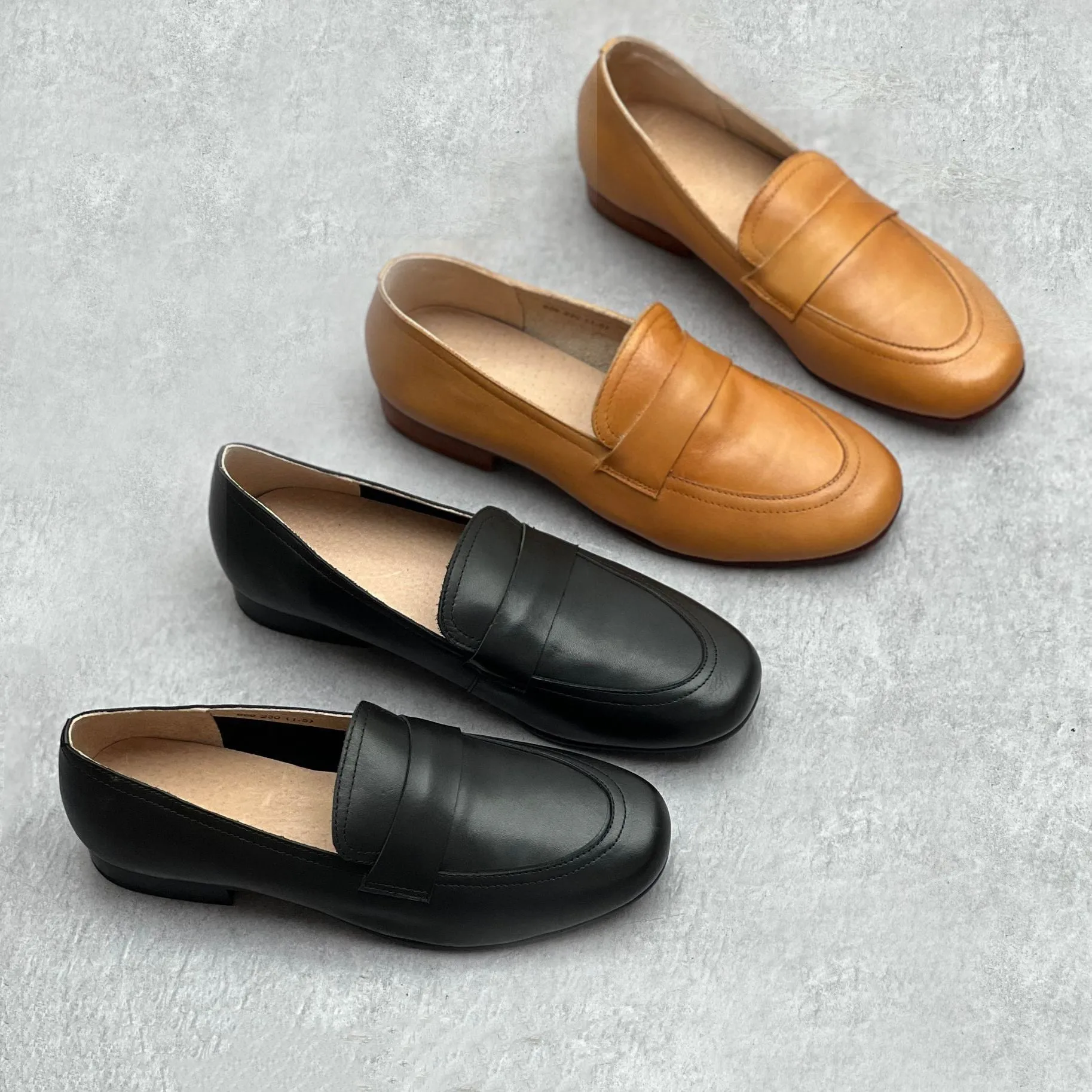 Women Genuine Casual Flat Loafers Style Chunky Loafers