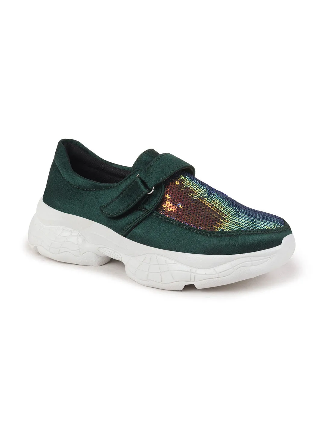 Women Green Stylish Slip On Sneakers Sperry Sneakers On Sale