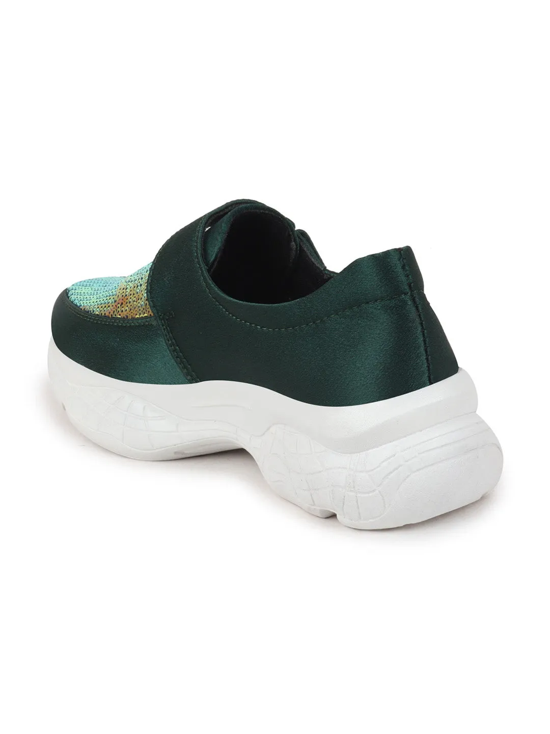 Shoe Show Sneakers Women Green Stylish Slip On Sneakers