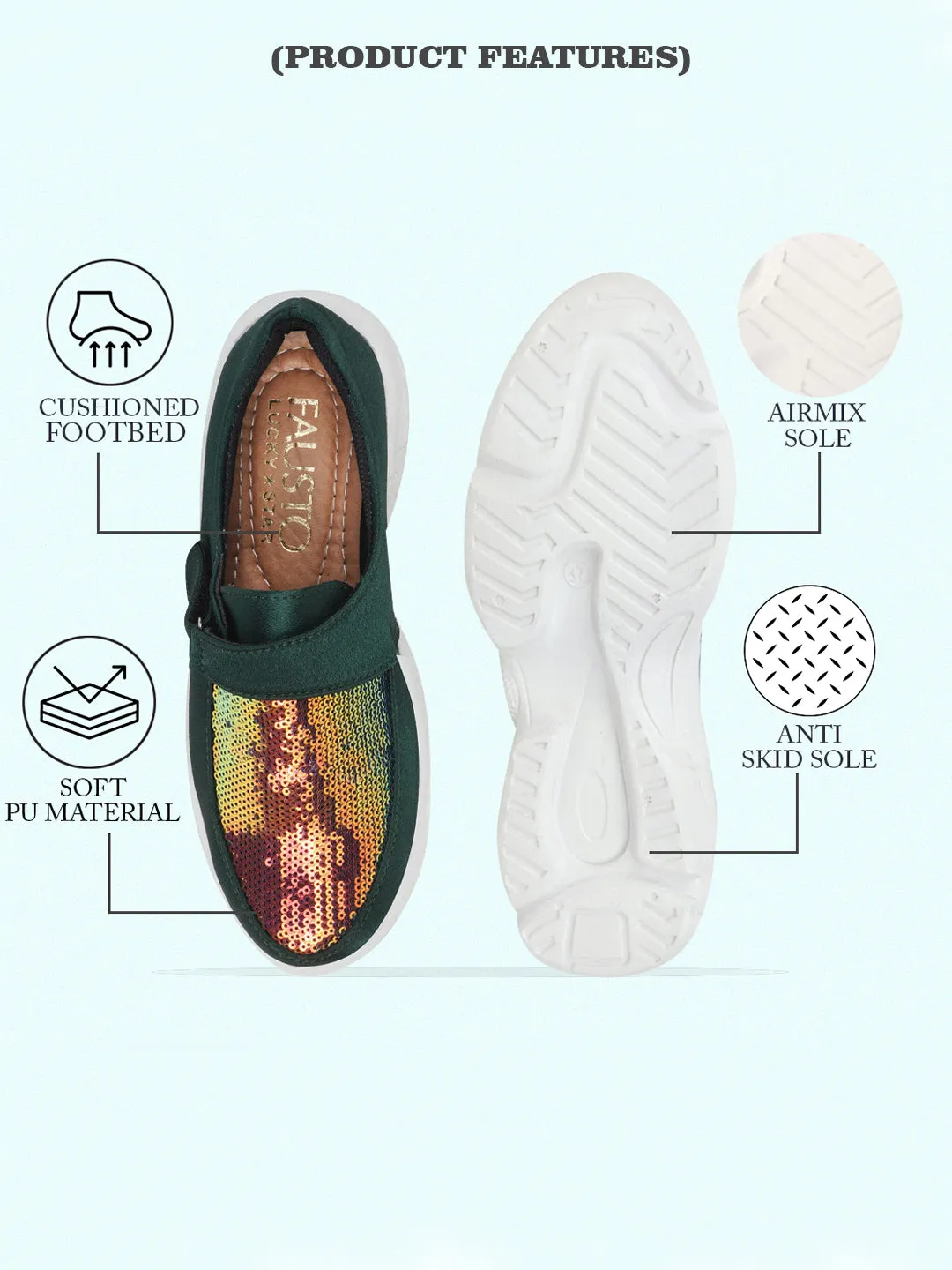 Women Green Stylish Slip On Sneakers Best Sneakers For Pickleball