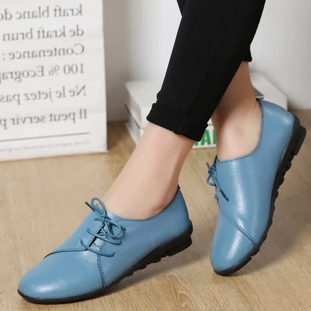 Women shoes 2019 new arrival spring lace-up pleated genuine leather flats shoes woman rubber party female shoes tenis feminino Rene Caovilla Loafers