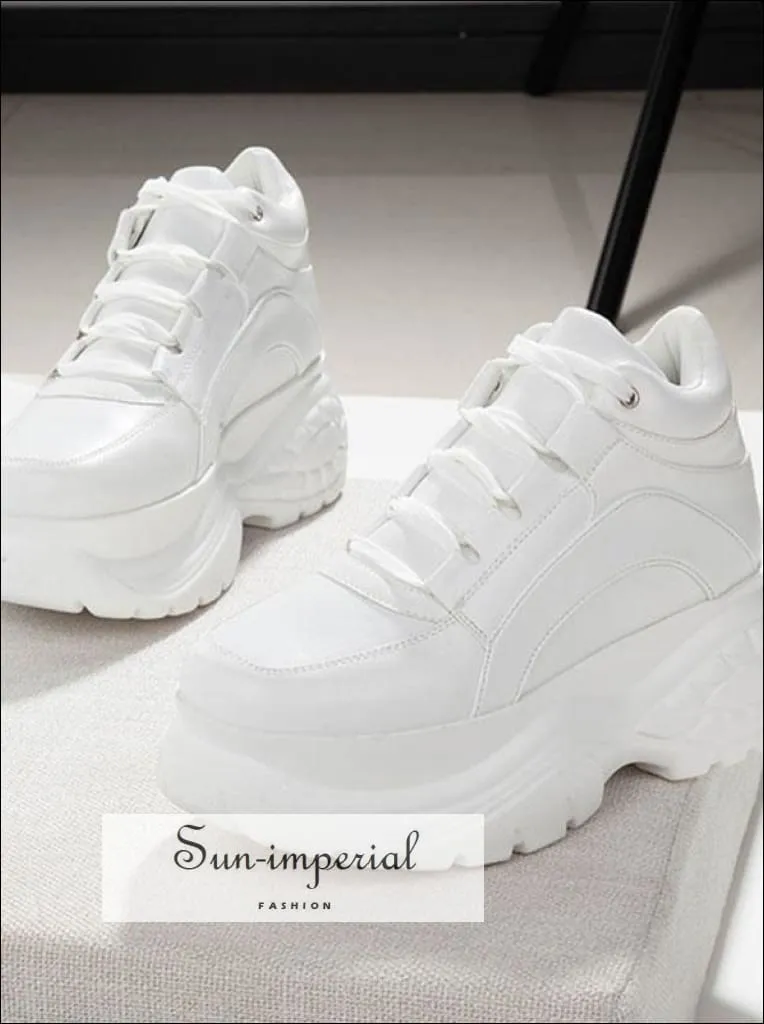Women Sneakers Platform Sneakers Chunky Causal Shoes Leather Sports Shoes Sneakers With Stability