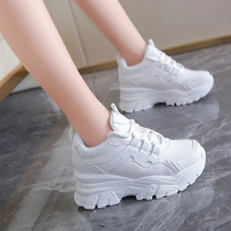 Women Sneakers Platform Sneakers Chunky Causal Shoes Leather Sports Shoes Finish Line Sneakers