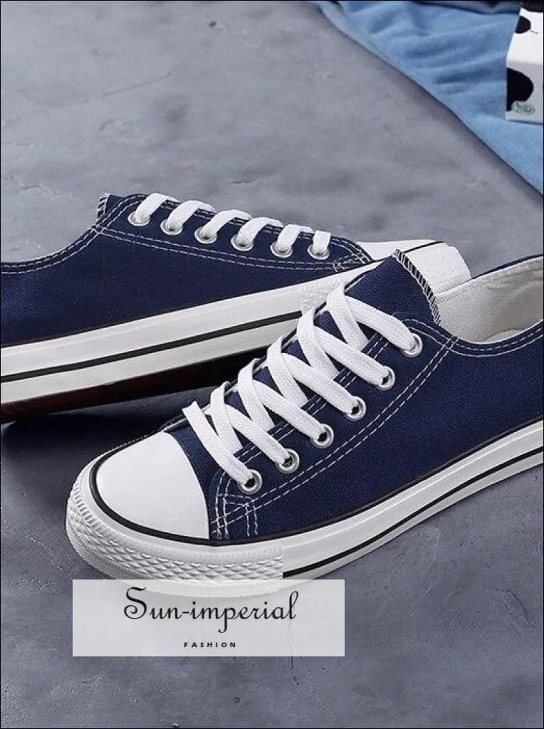 Women Solid Shoes Sneakers Lace-up Casual Shoes Breathable Walking Canvas Shoes Palm Angels Sneakers