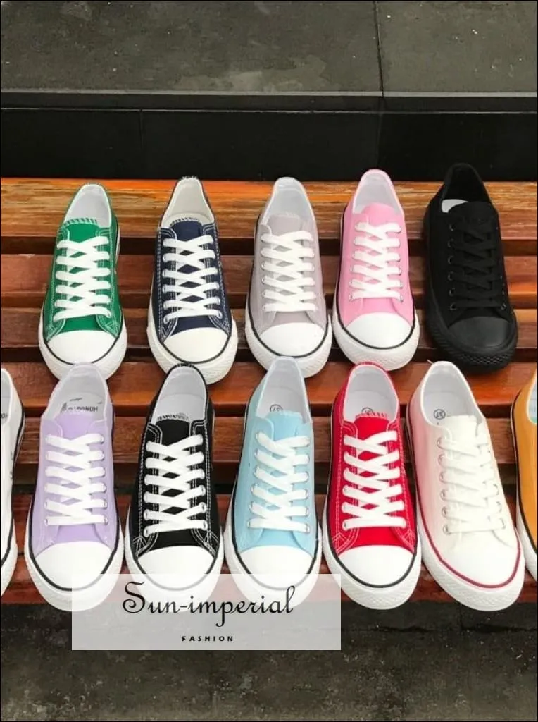 Finger Sneakers Women Solid Shoes Sneakers Lace-up Casual Shoes Breathable Walking Canvas Shoes
