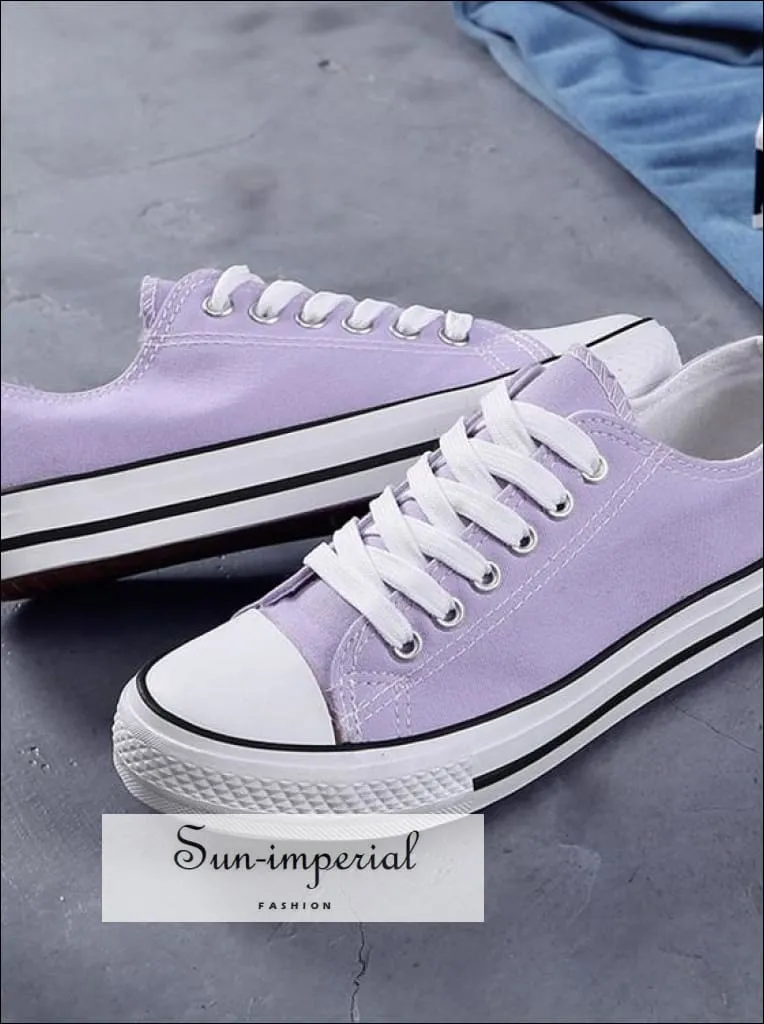 Diesel Sneakers Women Solid Shoes Sneakers Lace-up Casual Shoes Breathable Walking Canvas Shoes