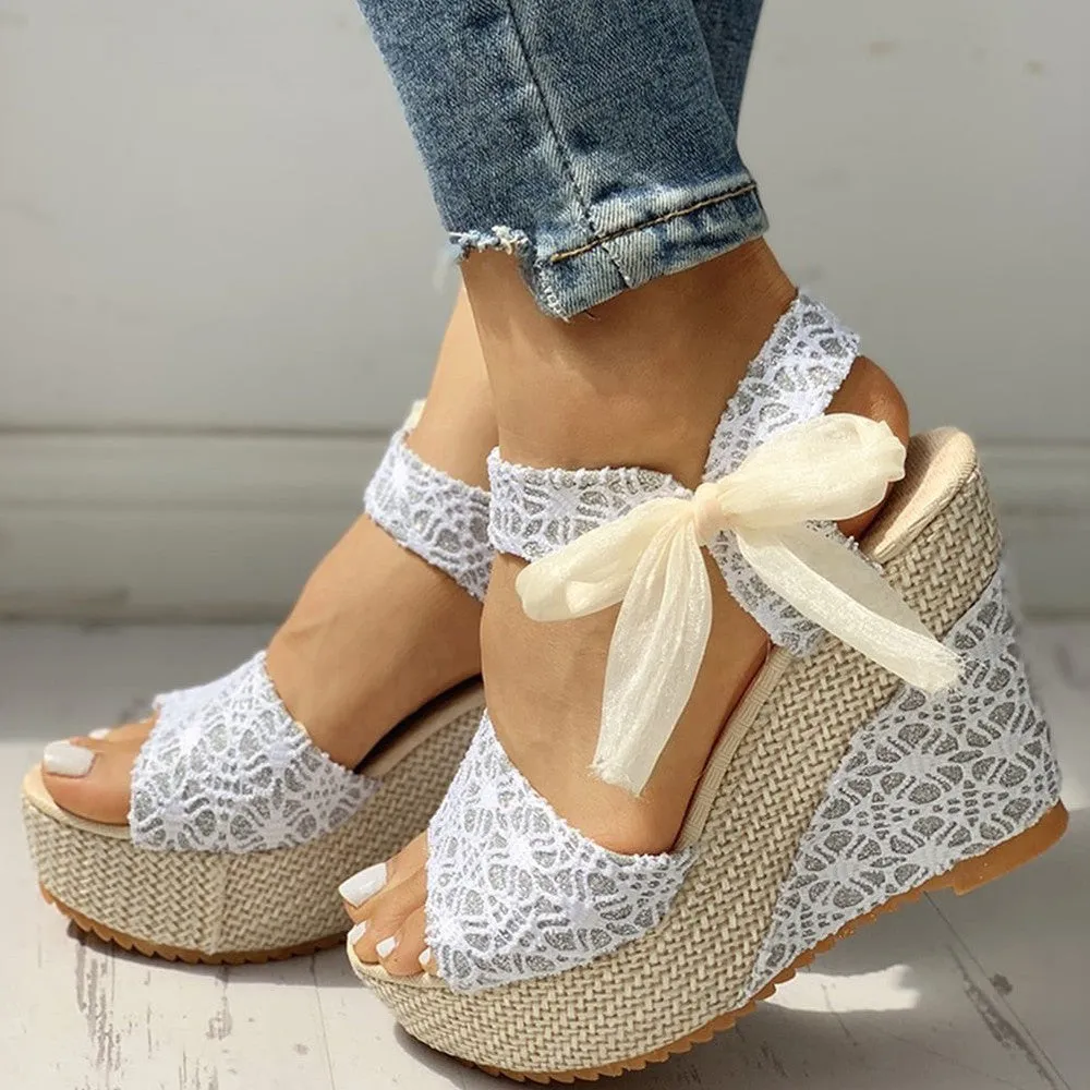 Slippers Bedrukken Women Wedges Heeled Shoes Sandals