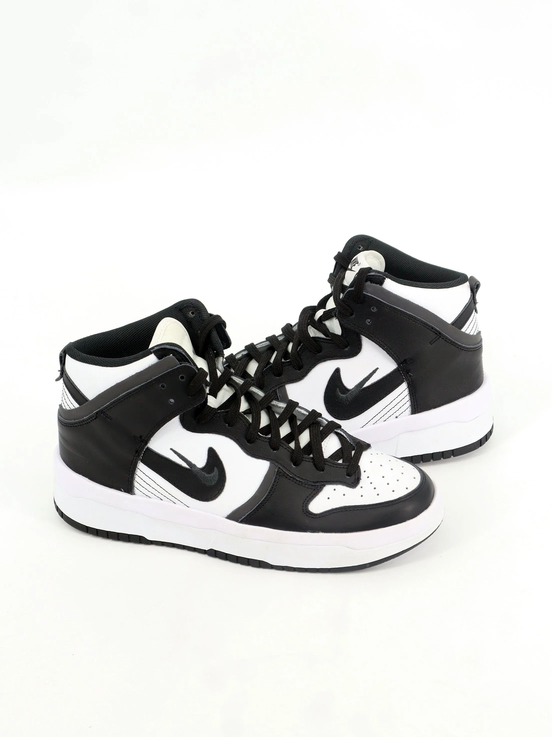 Flat Soft Leather Shoes Women's Brand Logo Embroidered High Sneakers,Black/White