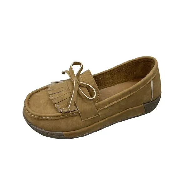 Loafers Shoes Sale Women's Casual Slip-on Bow Thick Sole Loafers 03634701S