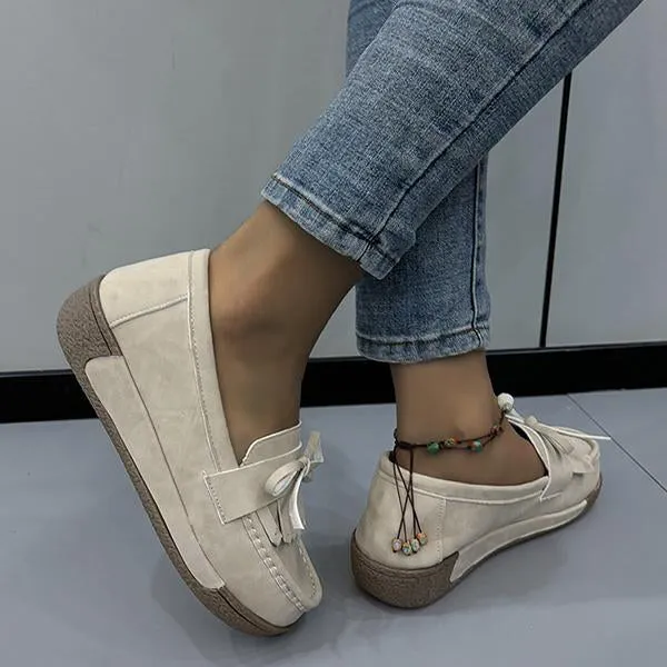 Hardy Loafers Women's Casual Slip-on Bow Thick Sole Loafers 03634701S