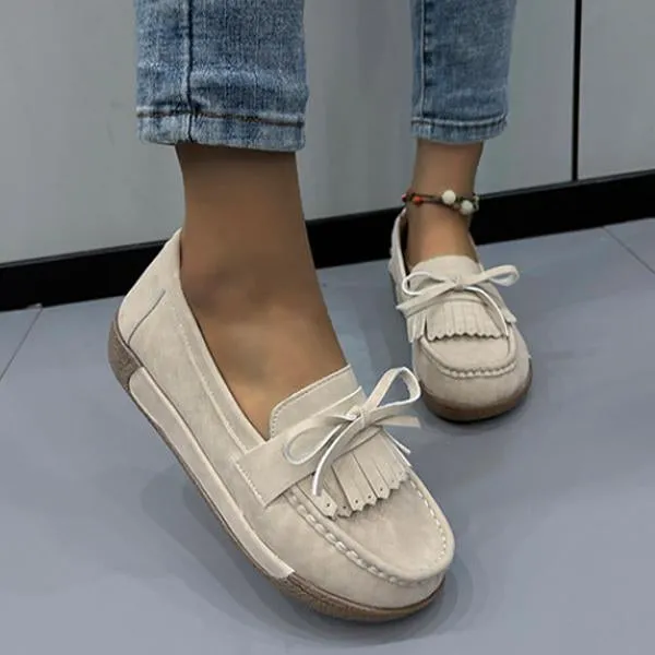 Saint Laurent Loafers Women's Casual Slip-on Bow Thick Sole Loafers 03634701S