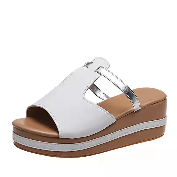 Women's Casual Wedge Platform Leather Orthopedic Sandals Jerusalem Sandals