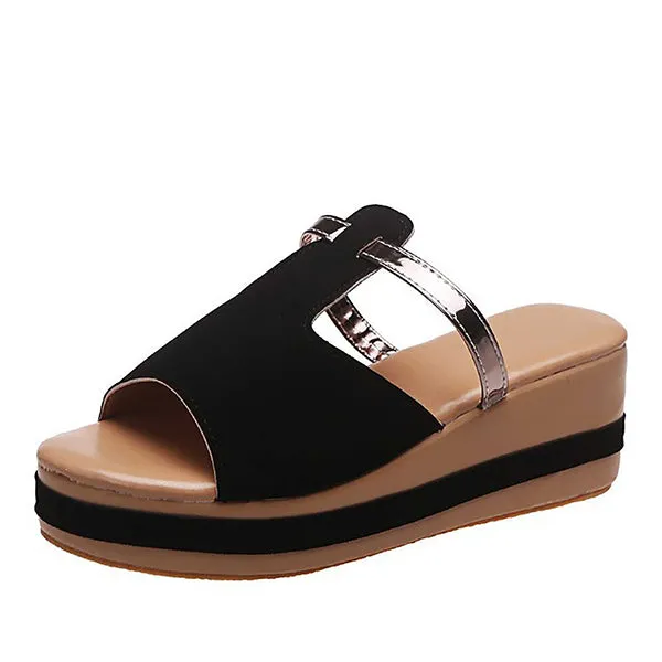 Women's Casual Wedge Platform Leather Orthopedic Sandals Sandals Elopement