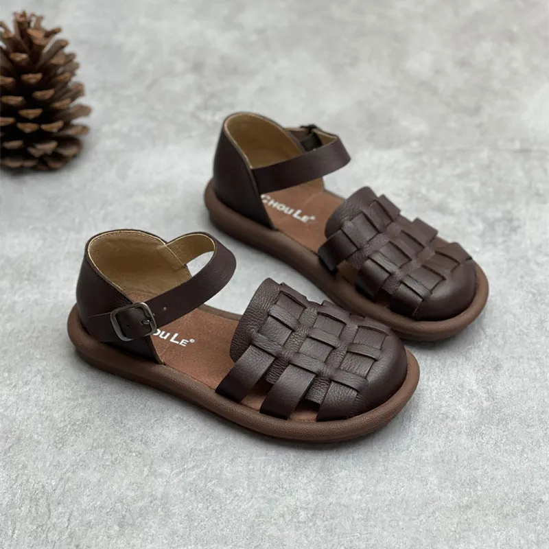 Women's Closed Toe Handmade Summer Flat Leather Woven Sandals Sandals Caribbean Jamaica