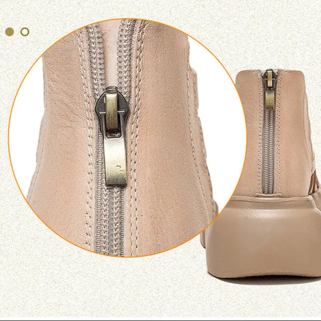 Leather Reef Sandals Women's Leather Woven Open Toe Platform Fashion Sandals