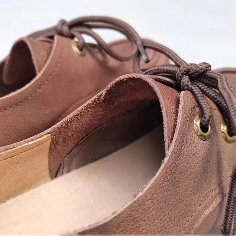 Women's Oxford Derby Shoes Big Toe Lace Up Leather Shoes in Black/Brown Agl Oxfords