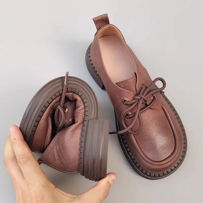 Women's Oxford Derby Shoes Big Toe Lace Up Leather Shoes in Black/Brown Best Oxfords For The Money