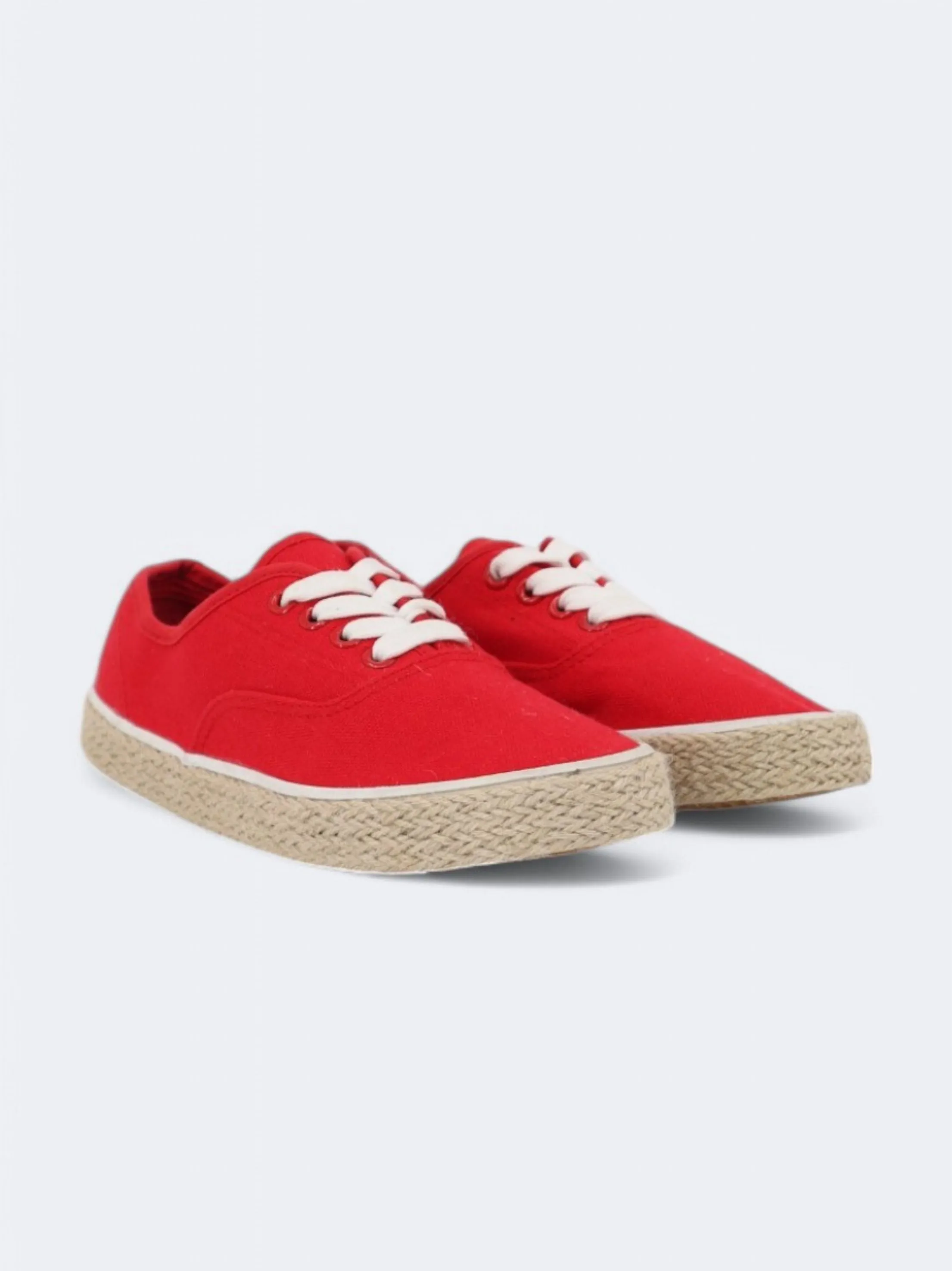 White Flat Casual Shoes Women's Plain Casual Shoes,Red