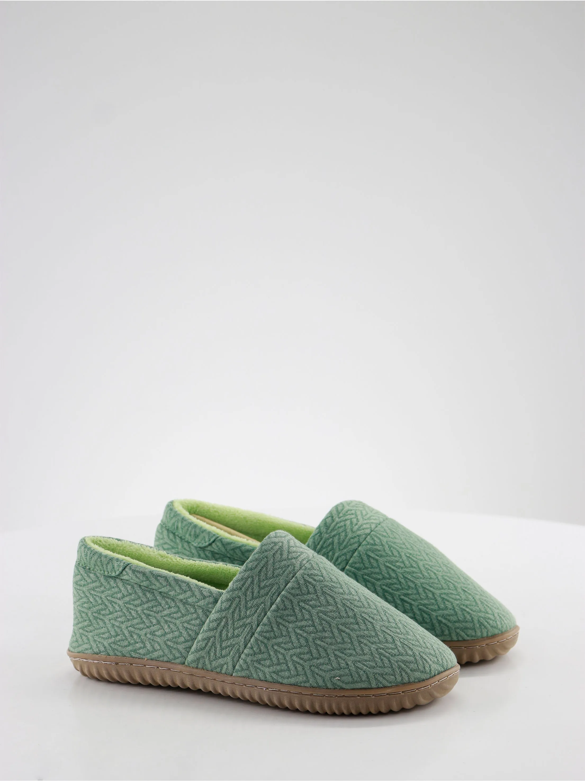 Women's Ribbed Slip On Flat Slippers,Green Good Slippers For Sweaty Feet