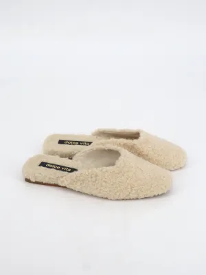 Women's Shearling Slippers,Beige Moc Slippers
