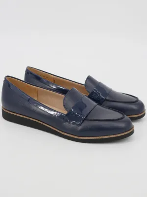 Kizik Shoes Flat Feet Women's Slip on Casual Loafers,Navy