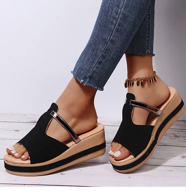 Women's Slip-on Casual Wedge Sandals Big Time Sandals