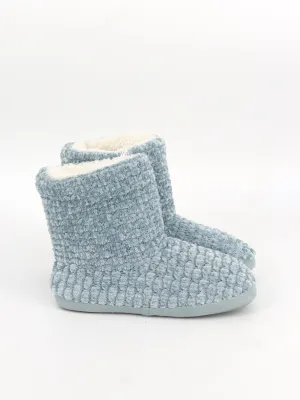 Felt House Slippers Women's Textured Faux Fur Slippers,Blue