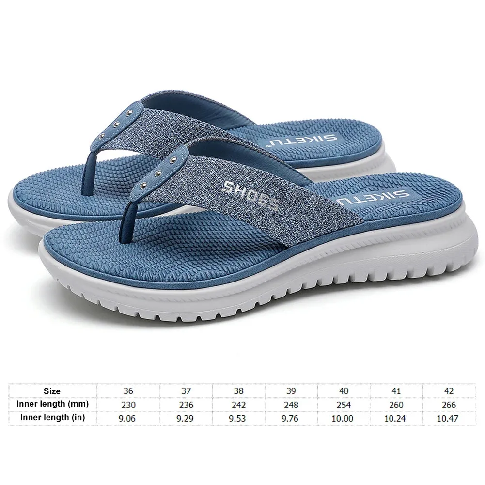 Best Pair Of Flip Flops Women's Wedge Sandals Comfortable Thong Slippers Casual Summer Beach Sandals Sports for Summer Indoor Outdoor