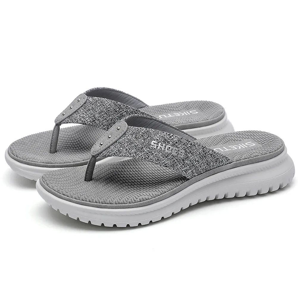 Rainbow Arch Flip Flops Women's Wedge Sandals Comfortable Thong Slippers Casual Summer Beach Sandals Sports for Summer Indoor Outdoor