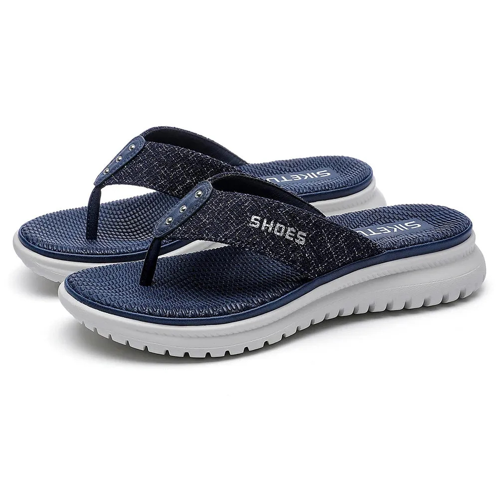 Massaging Flip Flops Women's Wedge Sandals Comfortable Thong Slippers Casual Summer Beach Sandals Sports for Summer Indoor Outdoor