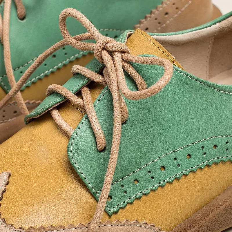 Target Oxford Shoes Womens Wingtip Shoes Handmade Sheepskin Full Brogues Oxfords & Tie Flats Elegant