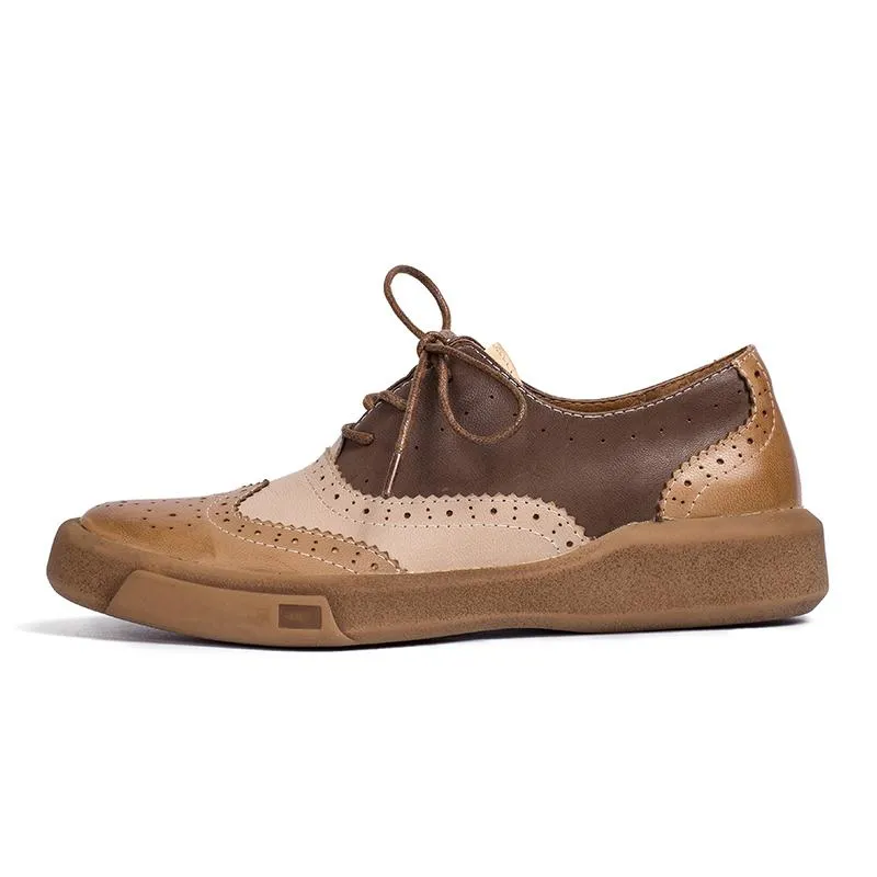 Pennsylvania Oxford Womens Wingtip Shoes Handmade Sheepskin Full Brogues Oxfords & Tie Flats Muti Color