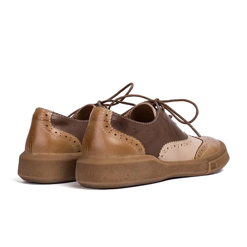 Carlyle Plain Toe Oxfords Review Womens Wingtip Shoes Handmade Sheepskin Full Brogues Oxfords & Tie Flats Muti Color