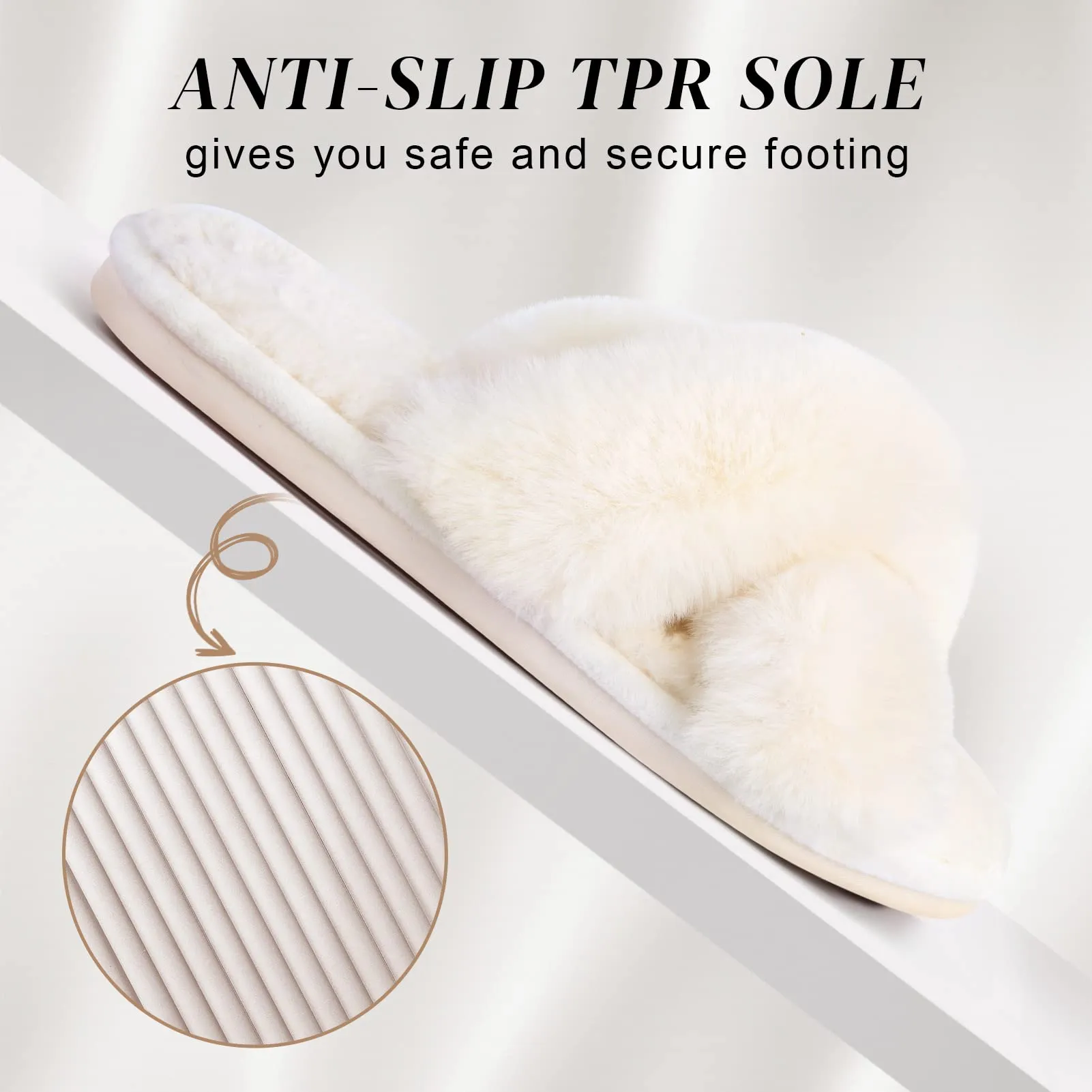 Parlovable Fuzzy Cross Band Slippers for Women Blippi Slippers