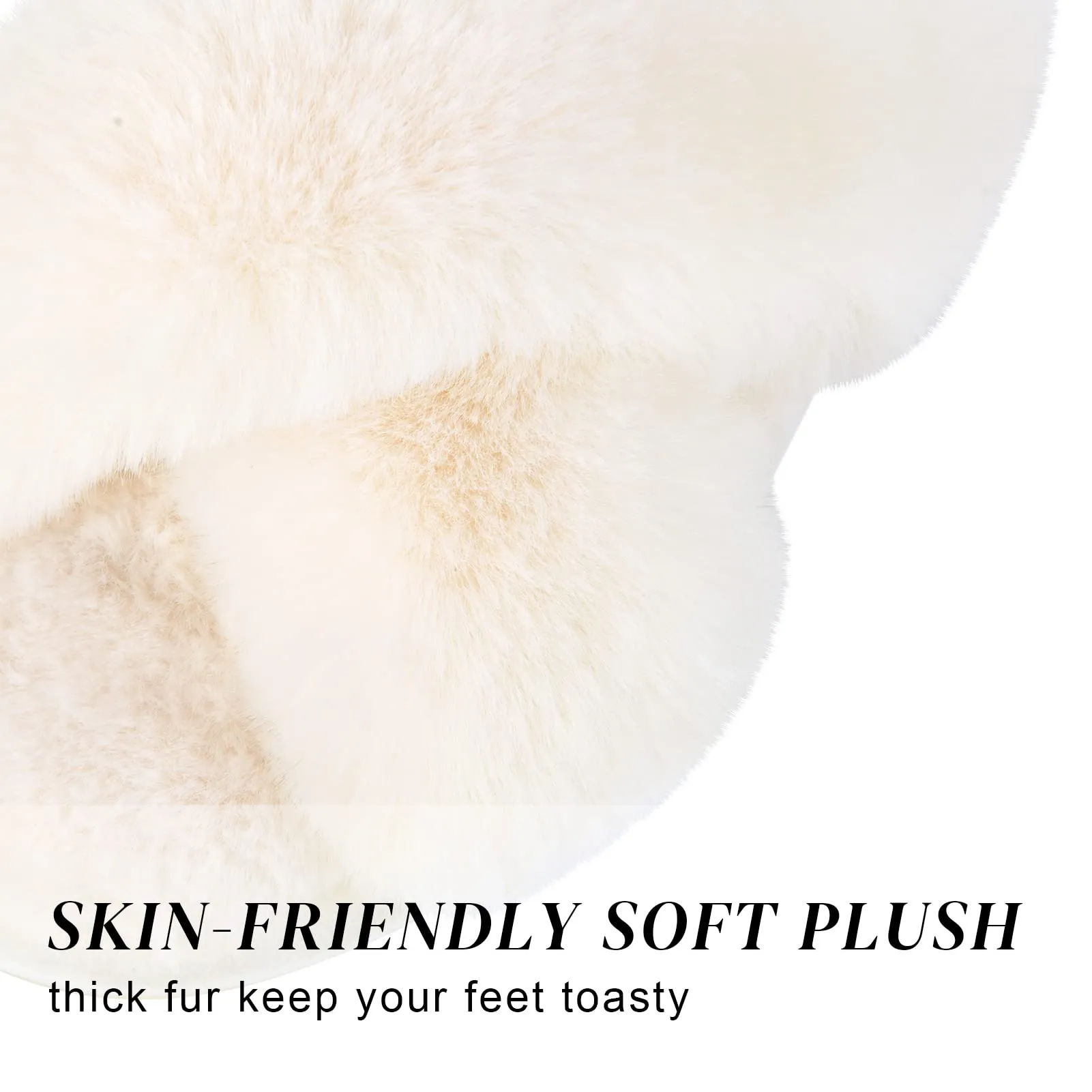 Parlovable Fuzzy Cross Band Slippers for Women Quercifolia Ruby Slippers