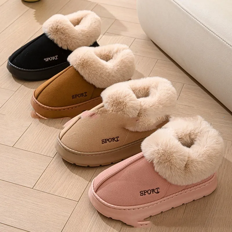 Steeler Slippers Women's Non-Slip Platform Slippers Shoes With Faux Fur Lining