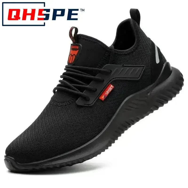 Work Sneakers Steel Toe Shoes Men Safety Shoes Puncture-Proof Work Shoes Boots Fashion Indestructible Footwear Security Slip On Work Boots Steel Toe