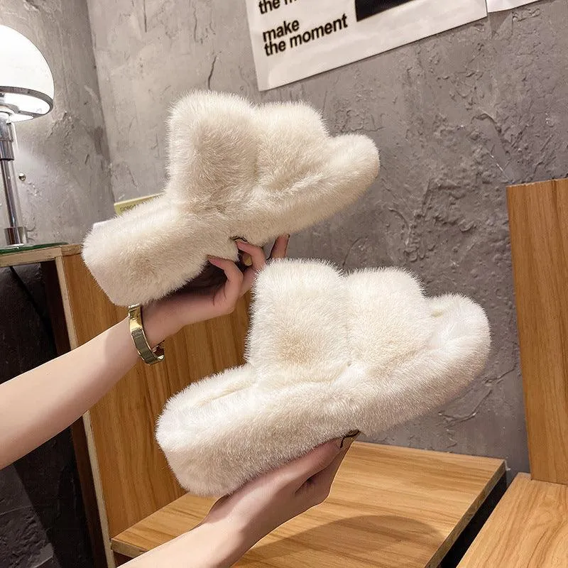Women Wool Slippers Flip Flops Dupes