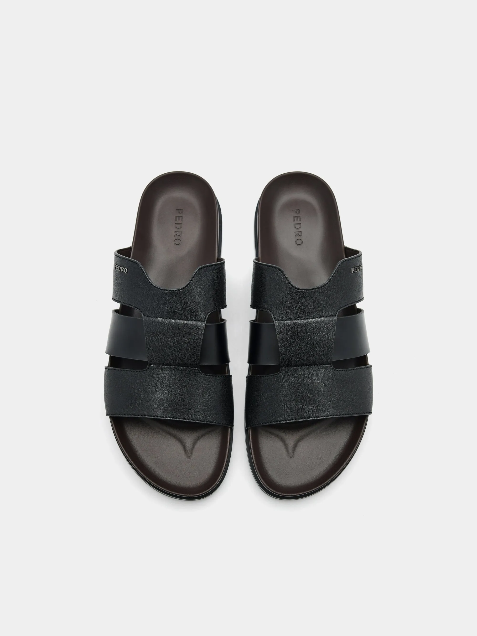 Dress Sandals Leather Woven Slide Sandals