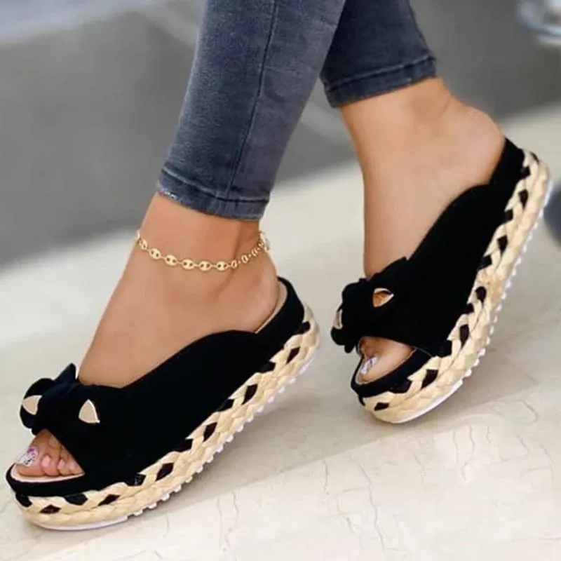 Flip Flops Vs Sandals Vs Slippers xakxx New Women Sandals Platform Sandals Shoes Women Bow Summer Sandals Slipper Flip-Flops Beach Shoes Female Slippers Plus Size