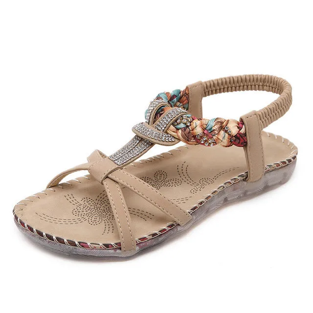 YAERNI Flat shoes Women 2018 new summer national wind sandals Bohemian diamond big size shoes beach shoes Flip-Flops BT538 Flip Flop Truth Table
