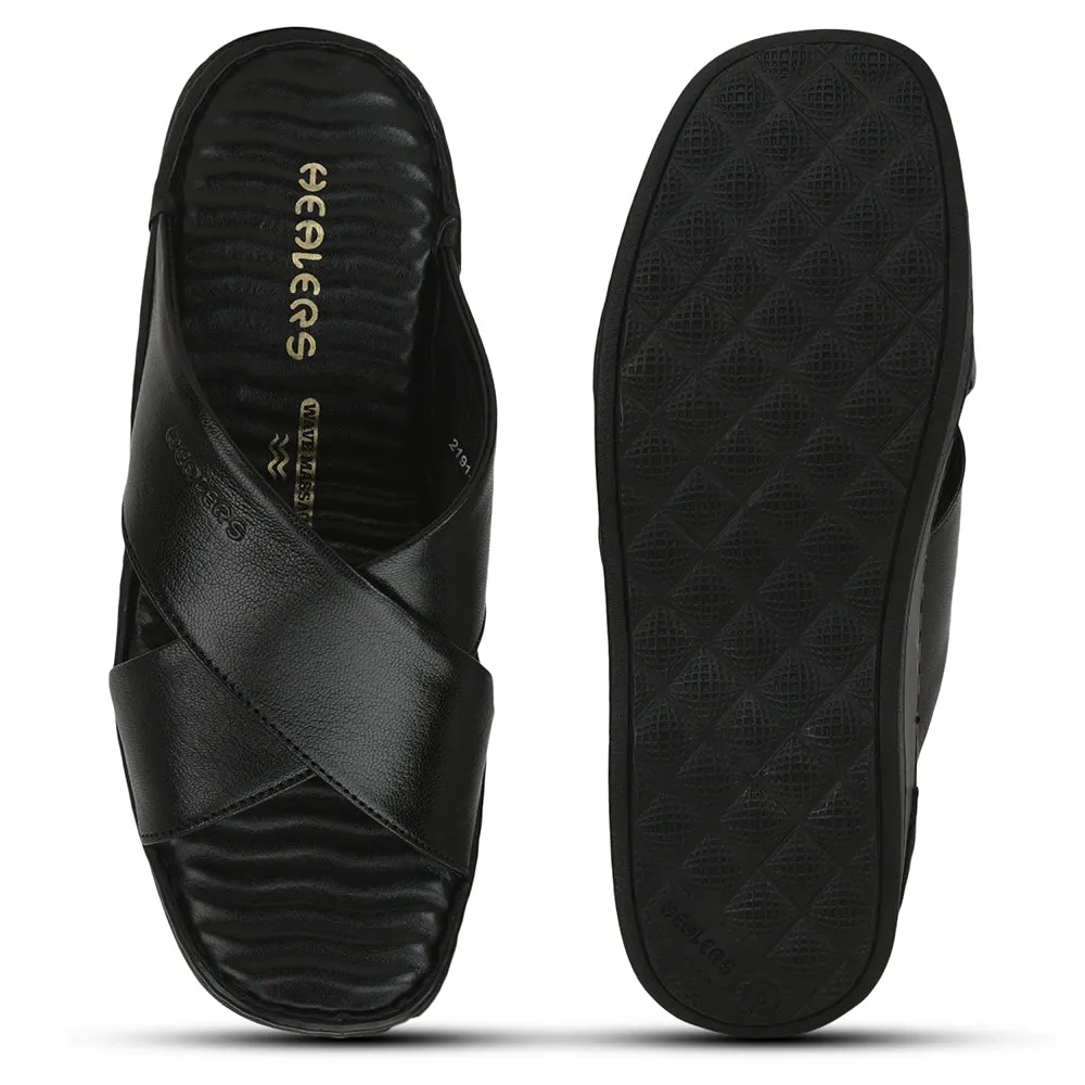 Healers Casual Slippers For Men (Black) 2191-700 By Liberty Arthur Sleep Slippers