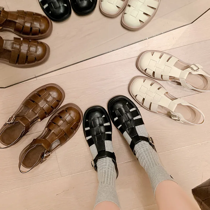 Womens Leather Fisherman Sandals Closed Toe Saint Lucia Grande Sandals