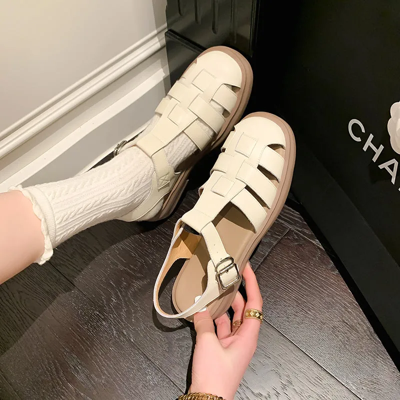 Sandals Tommy Hilfiger Womens Leather Fisherman Sandals Closed Toe