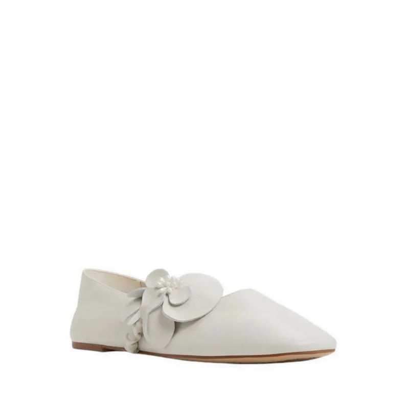 FLORALINA BALLERINAS & MARY JANES - WHITE/BONE Brown Loafers Slip On