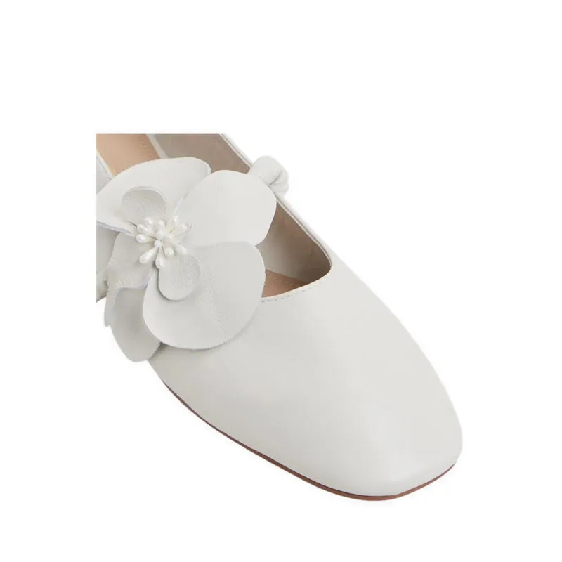 FLORALINA BALLERINAS & MARY JANES - WHITE/BONE Slip On Mens Shoes